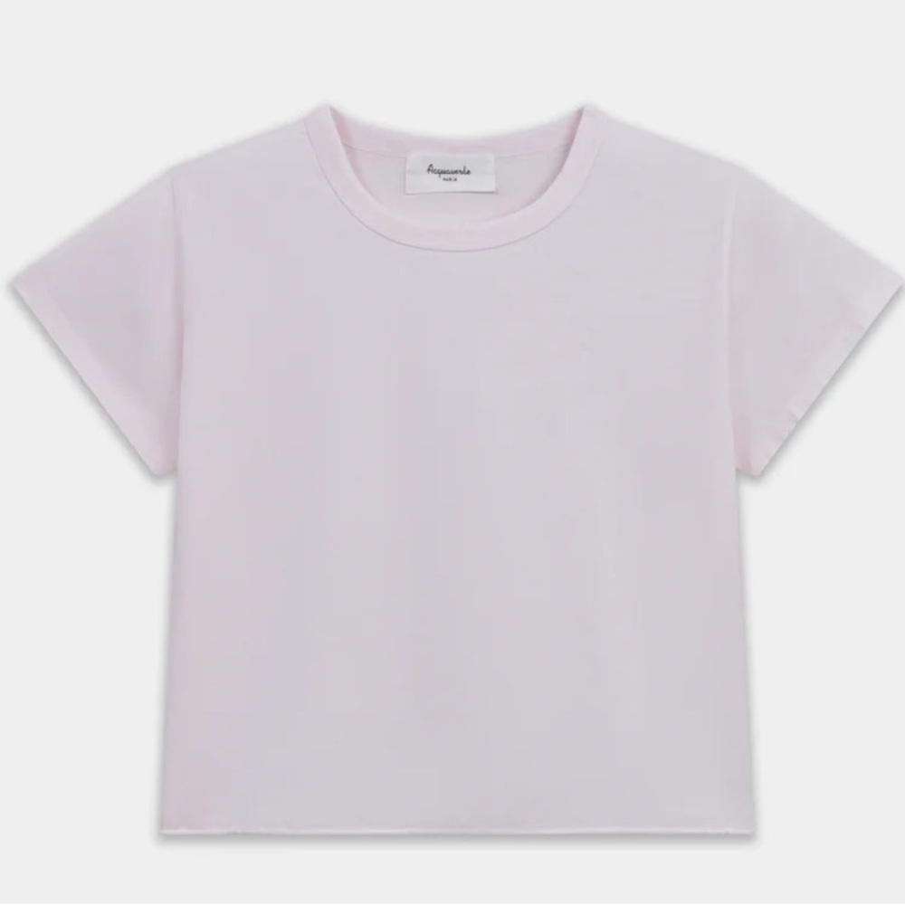 Aquaverde Paris Lavender Short Sleeve Distressed Boxy T-Shirt XS